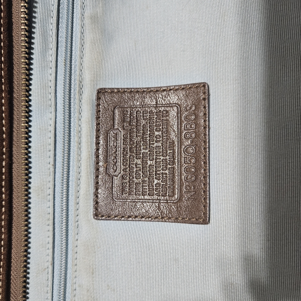 Coach Brown Suede Shoulder Bag - Picture 3 of 4